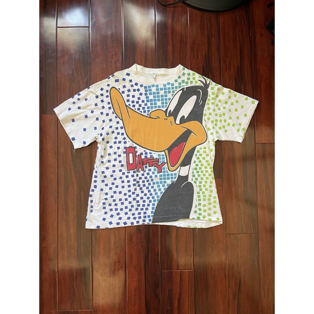 Daffy Duck Vintage‎ 90s All Over Print T Shirt Men's Size XL Preowned